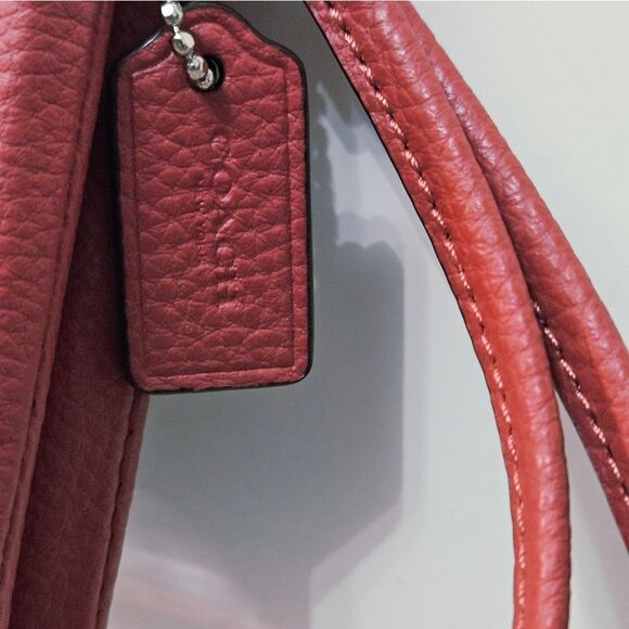 Coach Double Zipper Pocket Wristlet In Musted Red/Rust. EUC - Picture 3 of 16